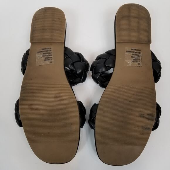 JF J.Ferrar Women's Ari Black Braided Double Two Strap Sandals Slides Size 11 - Picture 6 of 7